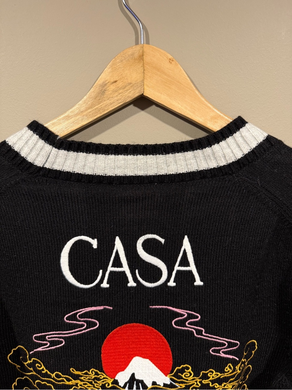 Casablanca Embroidered Mountain Temple Cardigan Graphic Sweater - Picture 5 of 12
